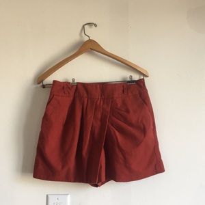 Brick red wool shorts